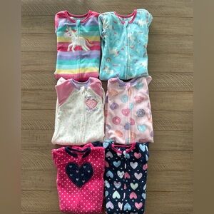 Six Pairs of Colorful Kids Fleece Pajama Set